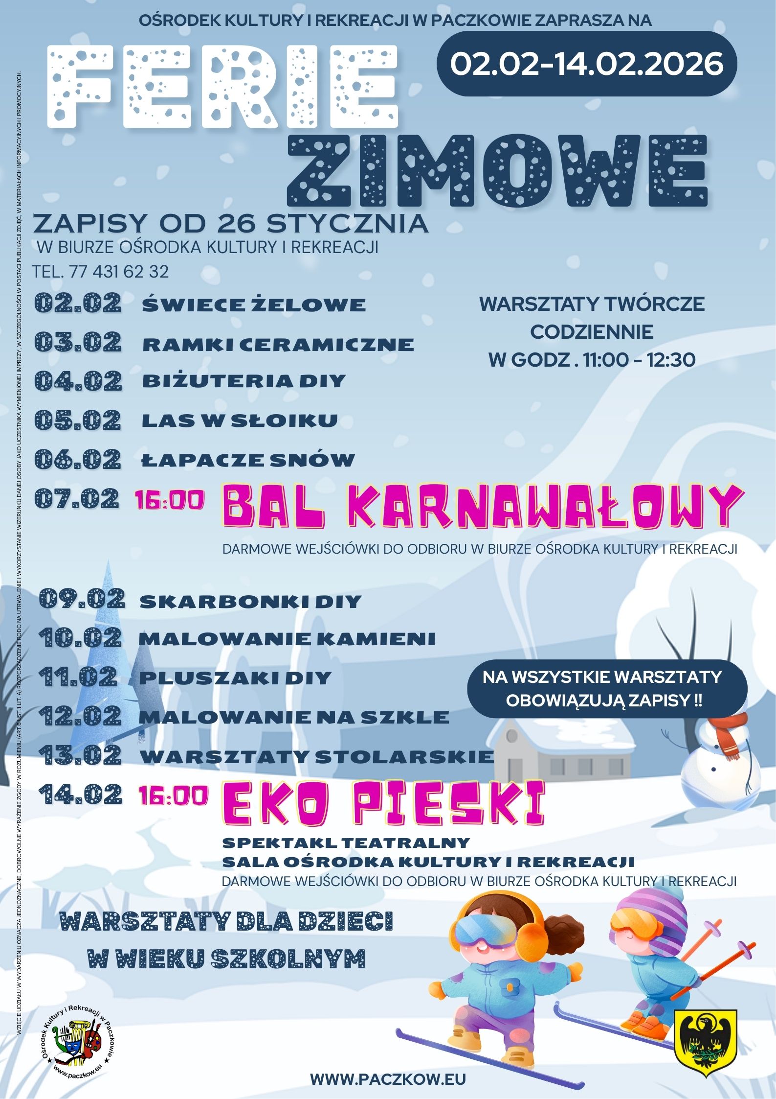 Ferie Zimowe z Ośrodkiem Kultury